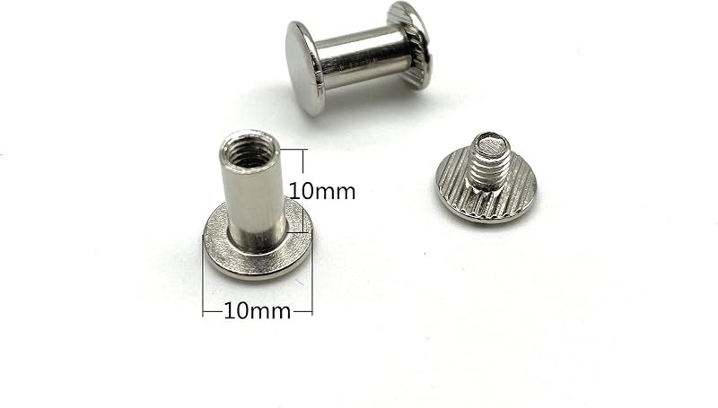 Iron Round Chicago Binding Screw Rivets Concho Screw Button Nail Rivet for DIY Leather Decoration Bookbinding / Nickel…
