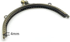 Half-Round Sew-In Kiss-Lock Purse Frame, 6 1/8" x 3" (15.5 x 7.5 cm)