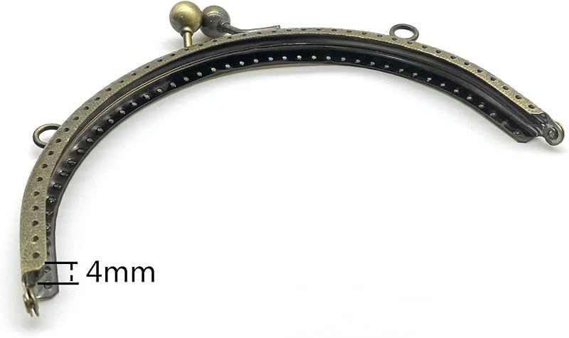 Half-Round Sew-In Kiss-Lock Purse Frame, 6 1/8" x 3" (15.5 x 7.5 cm)