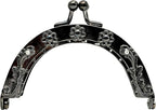 Vintage Embossed Rhinestone Sew-In Kiss-Lock Purse Frame, 3 1/2" x 2" (9 x 5 cm)