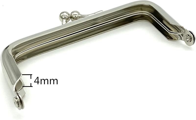 Rectangle Glue-In Kiss-Lock Purse Frame, 3 3/8" x 1 5/8" (8.5 x 4 cm)
