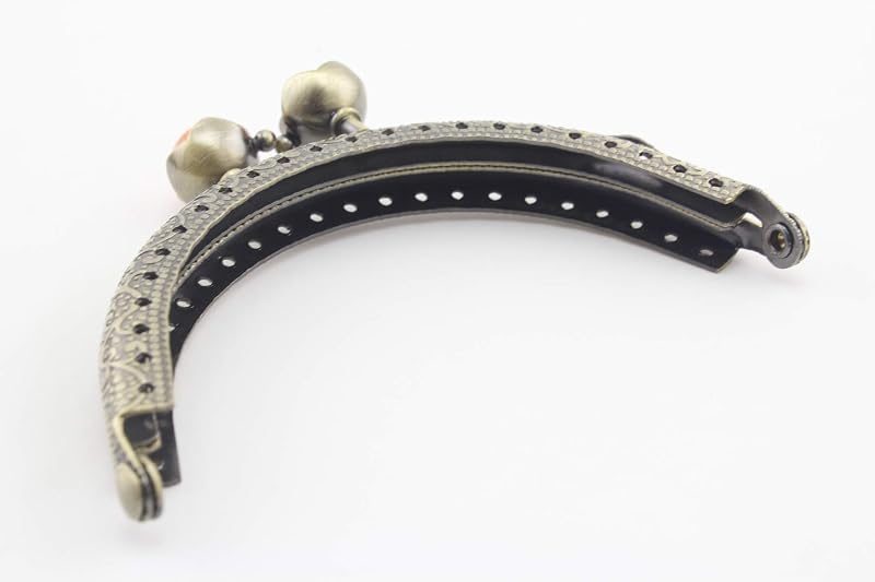 Half-Round Color-Ball Sew-In Kiss-Lock Purse Frame, 9 x 5 cm