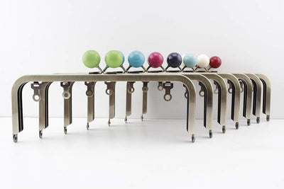 Color-Ball Glue-In Kiss-Lock Purse Frame, 20.5 x 7.5 cm - Antique Bronze