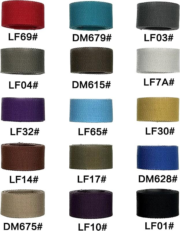 Polyester-Cotton Blend Webbing Ribbon 1 1/4" Sold by The Yard Heavy Weight Strap Replacement Colored 4 Size to Choose