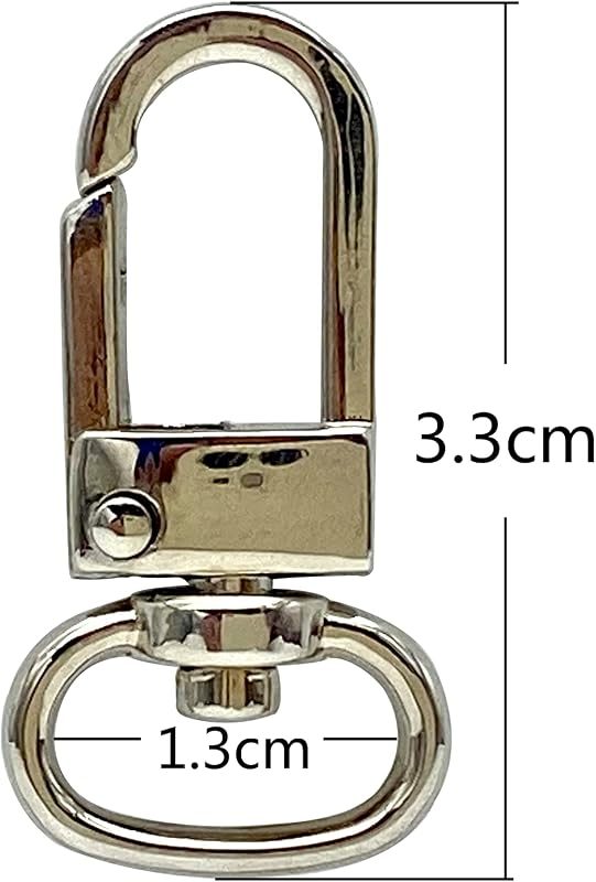 Square-Top Push-Gate Swivel Clasp, Oval Eye (1/2")