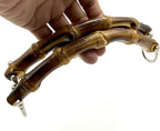 U Shape Bamboo Bag Purse Handles with D Ring for Knitting Bag Purse Handle Making / Natural