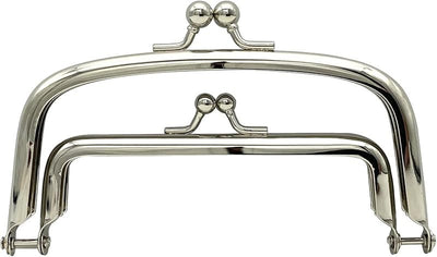 Rectangle Double-Pocket Glue-In Kiss-Lock Purse Frame, 12 x 5.5 cm