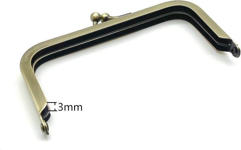 Rectangle Glue-In Kiss-Lock Purse Frame, 4" x 2" (10 x 5 cm)