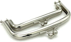 Rectangle Double-Pocket Glue-In Kiss-Lock Purse Frame, 12 x 5.5 cm