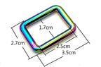 Dog leash purse snap swivel hooks, slider and rectangle ring for bag purse dog collar making repair / Rainbow colorful
