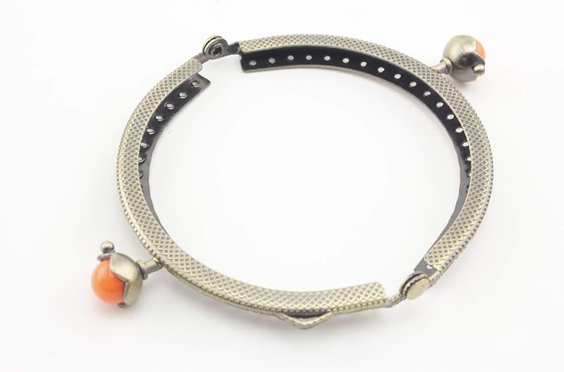 Half-Round Color-Ball Sew-In Kiss-Lock Purse Frame, 9 x 5 cm