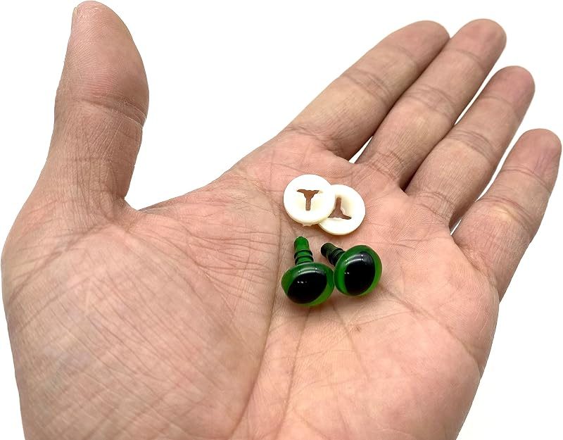 Plastic Safety Eyes with washers / 16 pcs Deep Green