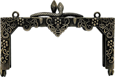 Rectangle Vintage Embossed Screw-In Kiss-Lock Purse Frame