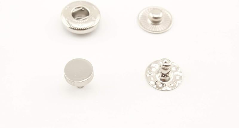 Zinc Alloy Flat top Cap snap Fastener Buttons Washable Press Stud for Sewing Leather Craft Clothing - Flat-Cap Snap…