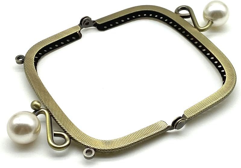 Rectangle Color-Ball Sew-In Kiss-Lock Purse Frame, 9 x 5 cm