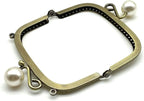 Rectangle Color-Ball Sew-In Kiss-Lock Purse Frame, 9 x 5 cm