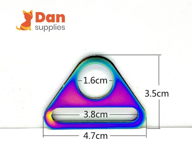 1 1/2" (3.8 cm) Triangle Back Slide Suspender Clips Adjuster Buckle Hardware