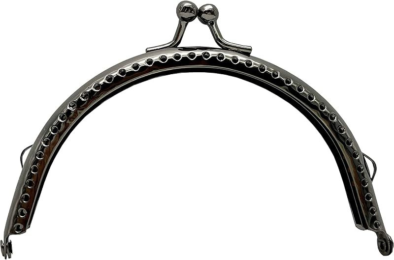 Half-Round Sew-In Kiss-Lock Purse Frame, 4" x 2 3/16" (10 x 5.5 cm) - 6mm Ball Clasp