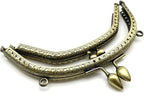Half-Round Double-Pocket Sew-In Kiss-Lock Purse Frame, 5 5/16" x 2 9/16" (13.5 x 6.5 cm)
