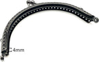 Half-Round Sew-In Kiss-Lock Purse Frame, 4" x 2 3/16" (10 x 5.5 cm) - 6mm Ball Clasp