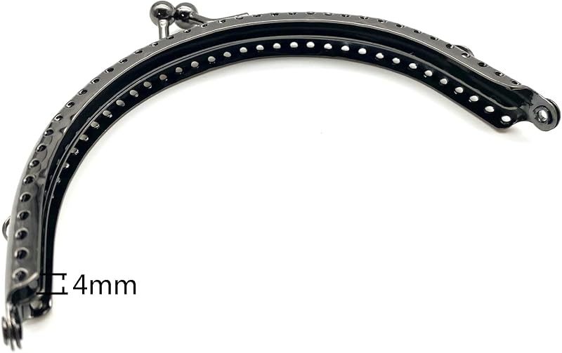 Half-Round Sew-In Kiss-Lock Purse Frame, 4" x 2 3/16" (10 x 5.5 cm) - 6mm Ball Clasp