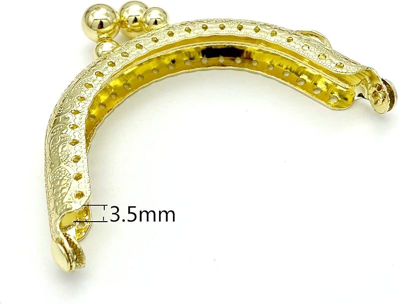 Half-Round Sew-In Kiss-Lock Purse Frame, 2 9/16" x 1 5/8" (6.5 x 4 cm)