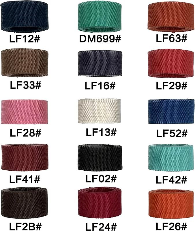 Polyester-Cotton Blend Webbing Ribbon 1 1/4" Sold by The Yard Heavy Weight Strap Replacement Colored 4 Size to Choose