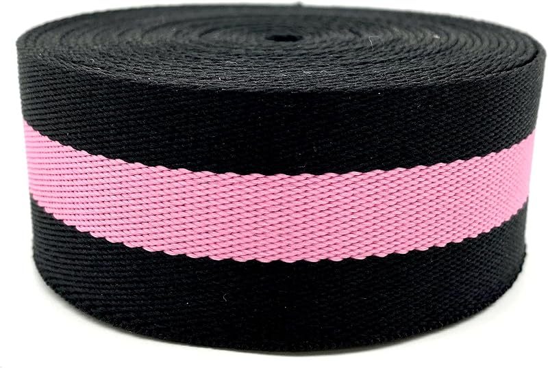 Stripe Webbing Ribbon Polyester-Cotton Blend Strap Replacement 5 Yards