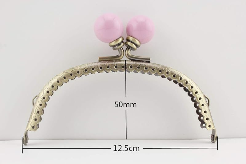 Color-Ball Glue-In Kiss-Lock Purse Frame, 12.5 x 5 cm