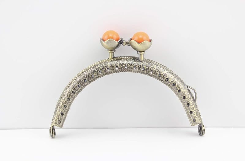 Half-Round Color-Ball Sew-In Kiss-Lock Purse Frame, 9 x 5 cm