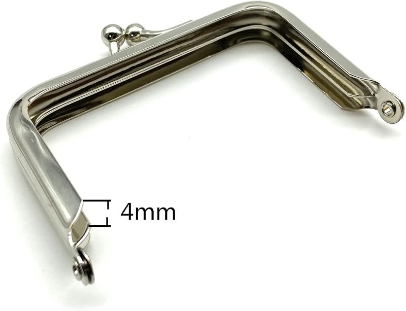 Rectangle Glue-In Kiss-Lock Purse Frame, 3" x 2" (7.5 x 5 cm)