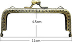 Rectangle Sew-In Kiss-Lock Purse Frame, 4 1/4" x 1 3/4" (11 x 4.5 cm) - with Chain Loops