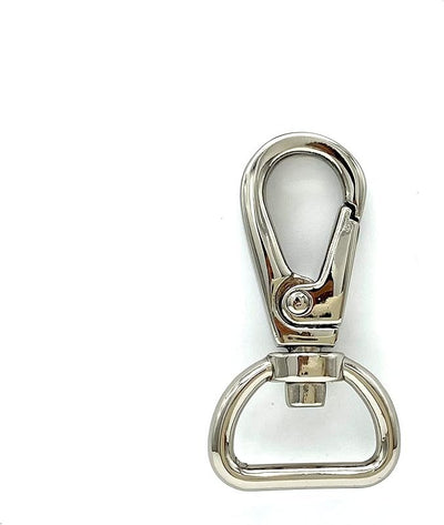 Push-Gate Swivel Snap Hook, Round Eye (3/4", 4.4cm) - Nickel
