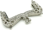 Vintage Embossed Sew-In Kiss-Lock Purse Frame, 4" (10-11 cm)