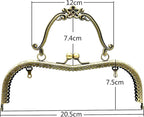 Rectangle Sew-In Kiss-Lock Purse Frame, 8" x 3" (20.5 x 7.5 cm)