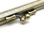 Rectangle Olive-Clasp Sew-In Kiss-Lock Purse Frame, 15 x 7 cm