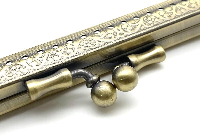 Rectangle Olive-Clasp Sew-In Kiss-Lock Purse Frame, 15 x 7 cm
