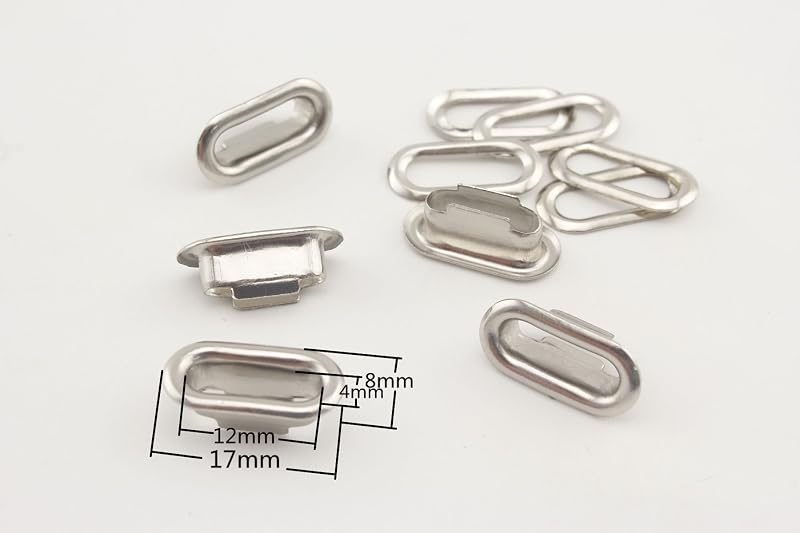 Stainless Brass Washable Oval Eyelets Grommets and washers for Leather Purse Shoe Paper DIY Crafts Inner Width 1/2 Inch