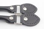 16.5 inch sew in genuine leather bag purse strap handles for purse bag making replacement Nickel hardware Black