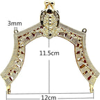 Vintage Embossed Screw-In Kiss-Lock Purse Frame, 4 3/4" x 4 1/2" (12 x 11.5 cm)