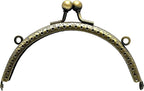 Half-Round Sew-In Kiss-Lock Purse Frame, 4 3/4" x 2 3/8" (12 x 6 cm)