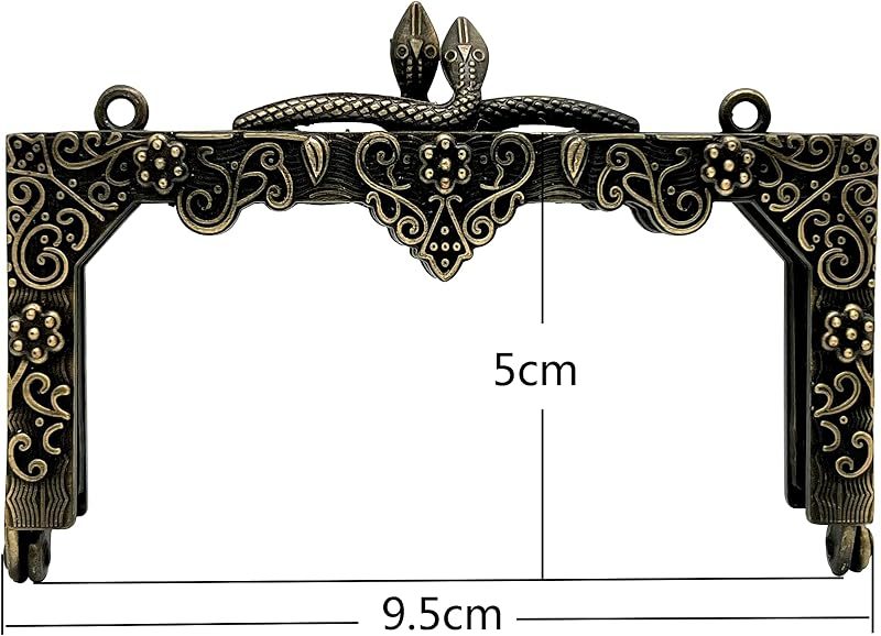 Rectangle Vintage Embossed Screw-In Kiss-Lock Purse Frame