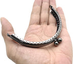 Half-Round Sew-In Kiss-Lock Purse Frame, 4" x 2 3/16" (10 x 5.5 cm) - 8mm Ball Clasp
