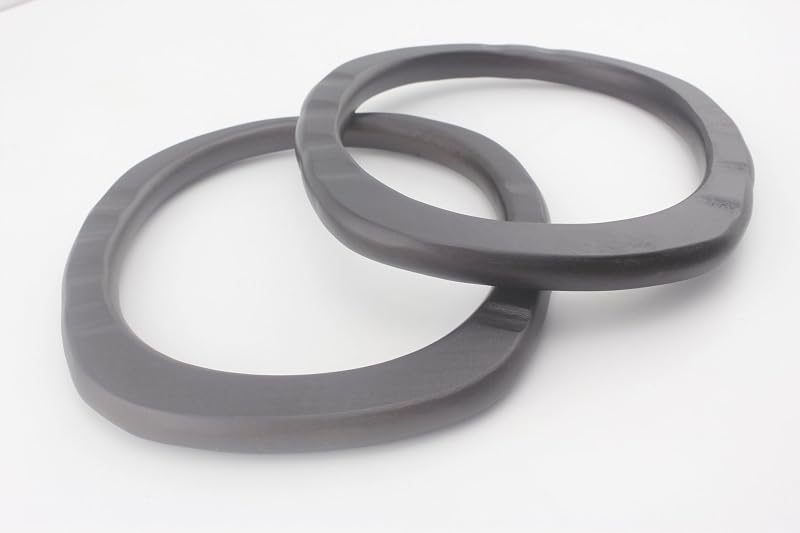 Oval Ring Wood Grommet Bag Purse Handles for Knitting Bag Purse Handle Making / Black