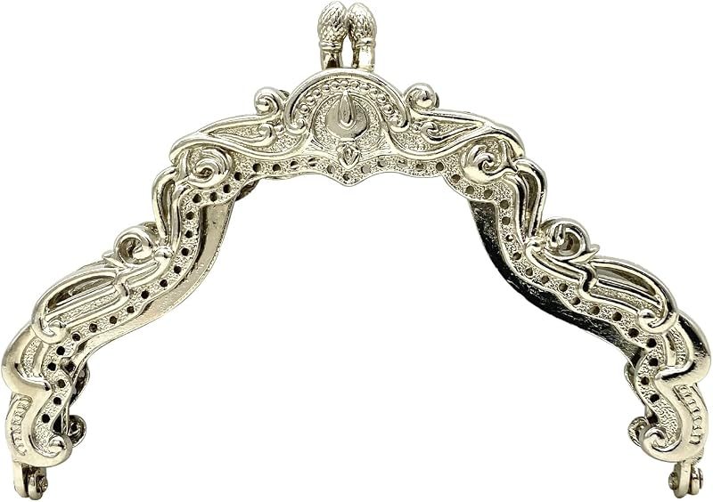 Vintage Embossed Screw-In Kiss-Lock Purse Frame, 5" x 3" (12.5 x 7.5 cm)