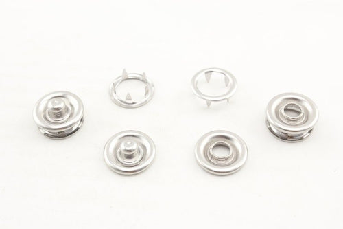 15mm 24L solid brass Snap Poppers Fasteners Prong Ring Press Studs Nickel