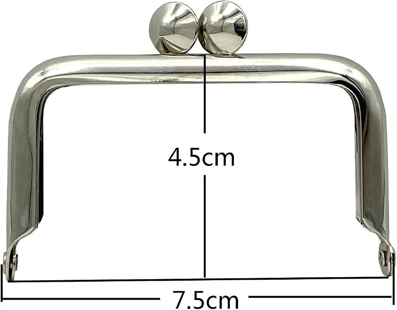 Rectangle Glue-In Kiss-Lock Purse Frame, 3" x 1 3/4" (7.5 x 4.5 cm)