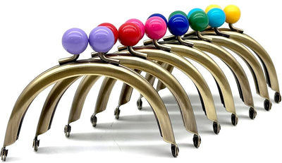 Color-Ball Glue-In Kiss-Lock Purse Frame, 8.5 x 5 cm