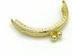 Half-Round Sew-In Kiss-Lock Purse Frame, 3 3/8" x 1 3/4" (8.5 x 4.5 cm)