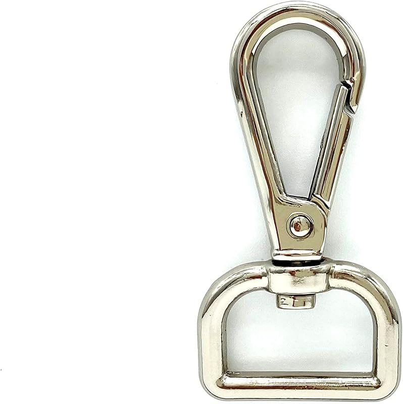 Pear Push-Gate Swivel Snap Hook, D-Ring Eye (3/4")